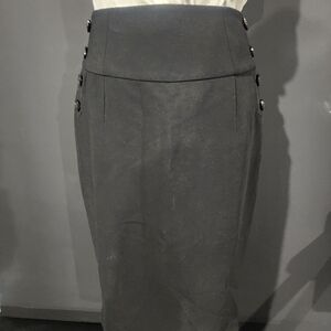 Elegant Black Button-Detail Skirt